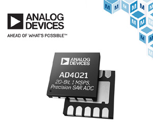 마우저, ADI의 저전력 AD4021/AD4022 차동 SAR ADC 공급